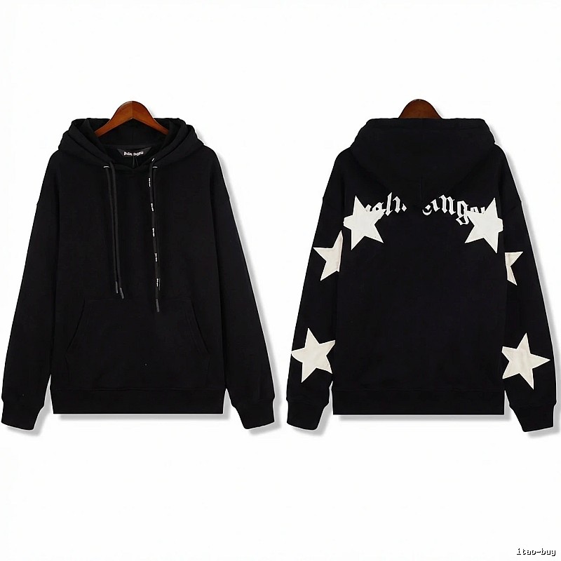 Palm Angels Star Trendy Cool Black Sweatshirt