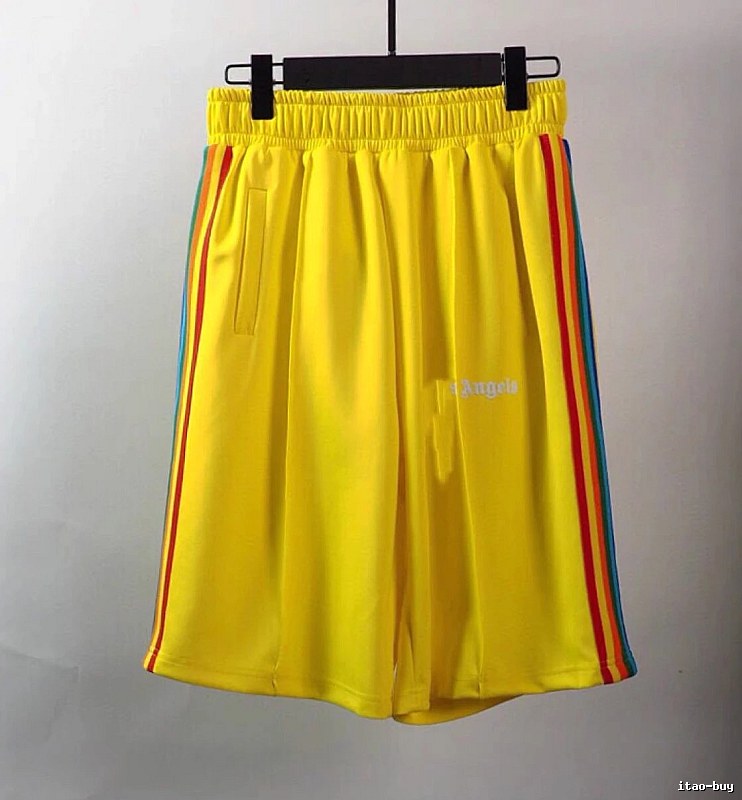 Palm Angels Summer Track shorts Black Side Stripe with Bold Graphic