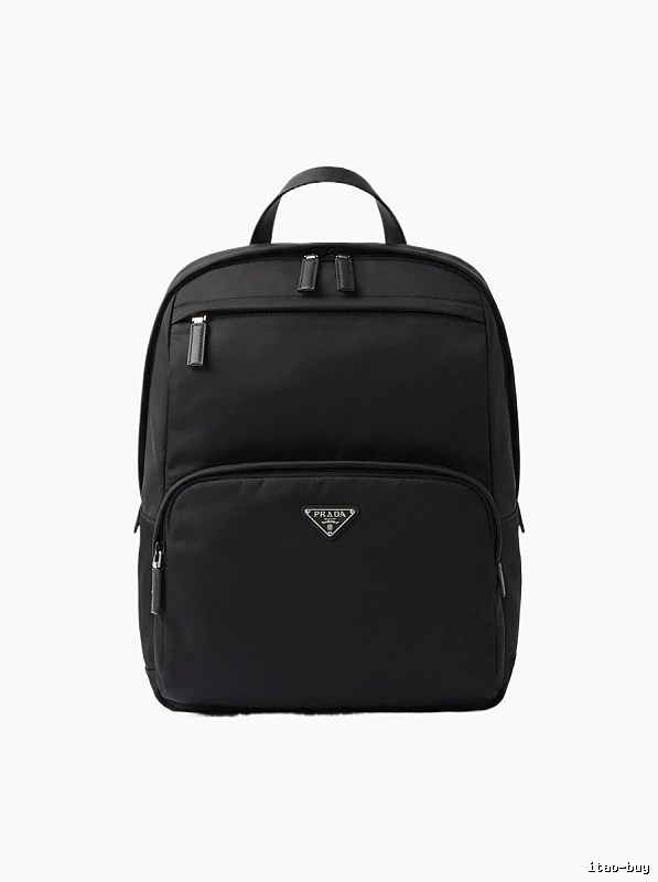 Prada classic simple style black backpack
