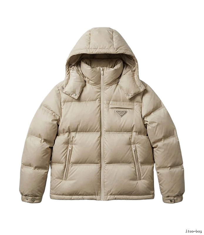 Prada classic style fashionable beige down jacket