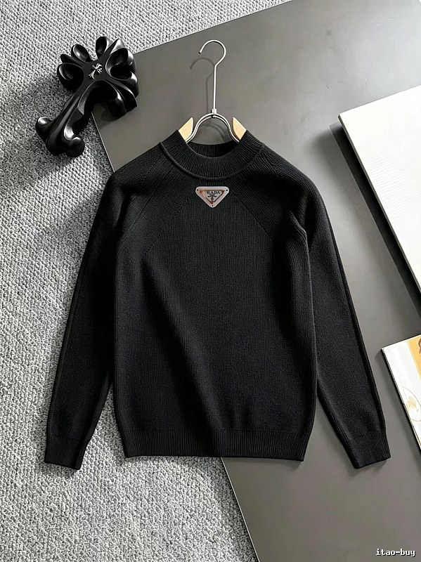 Prada Crewneck Sweater with Black Crewneck Sweater with Prada