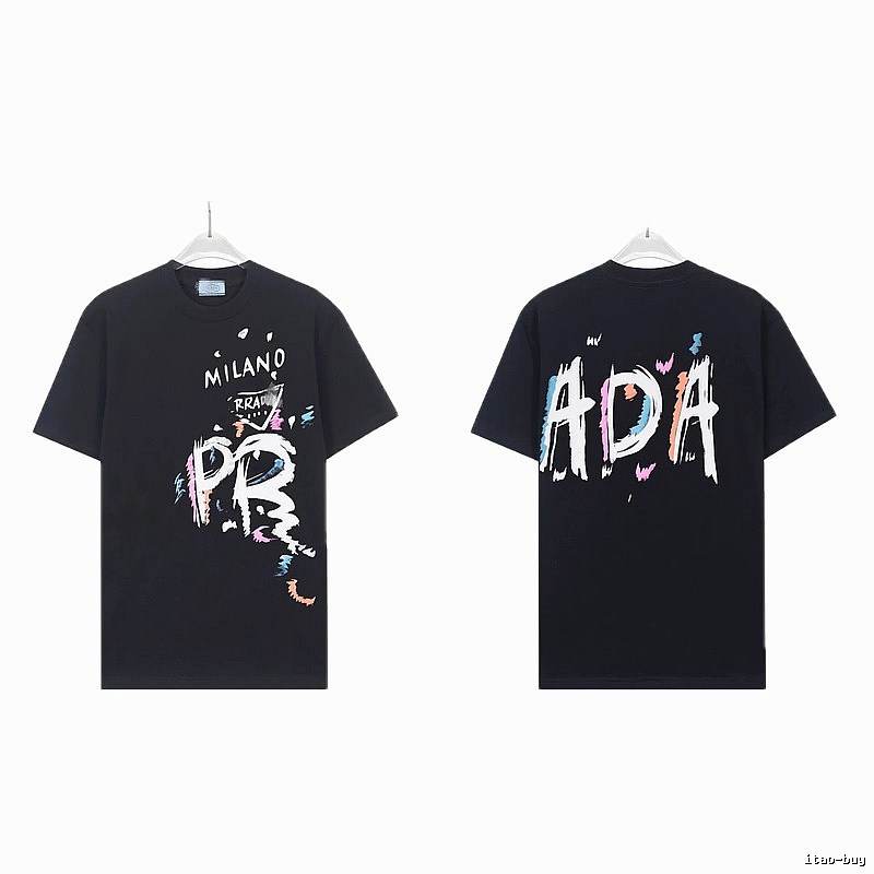 Prada Graffiti Collection Street Style Black T-Shirt