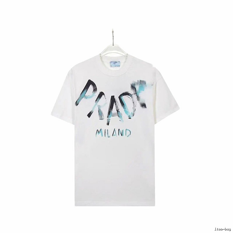 Prada Graffiti Street Style White Short-sleeve T-shirt