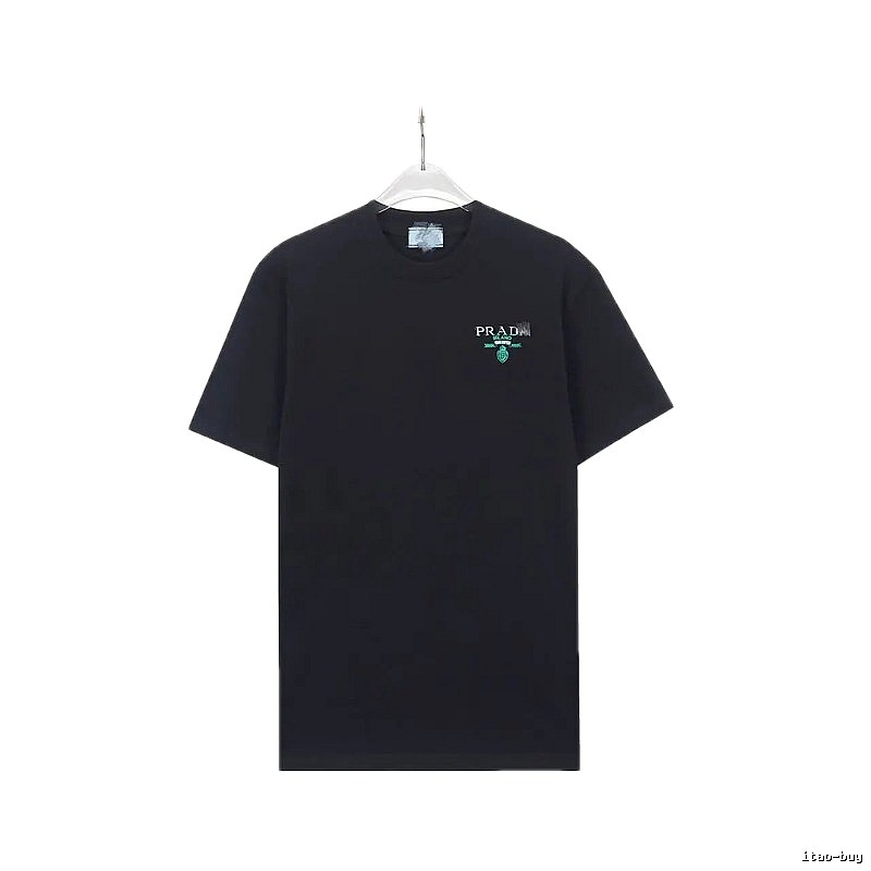 Prada Logo Minimalist Style Black T-Shirt