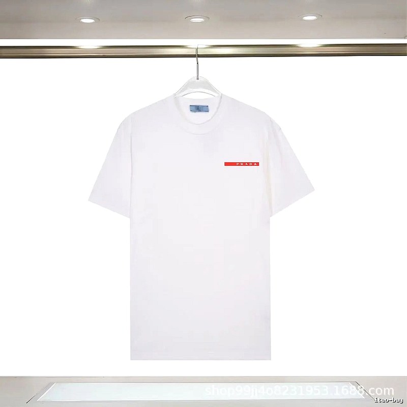 Prada Red Label Minimalist Style White Short-sleeve T-shirt