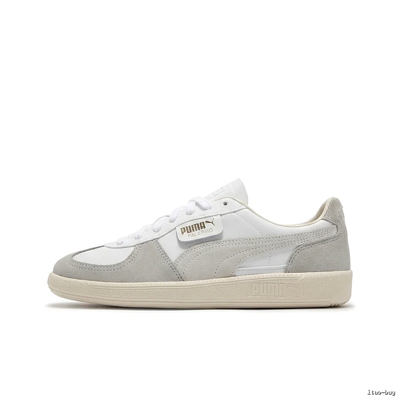 PUMA retro-style grey and white sneakers