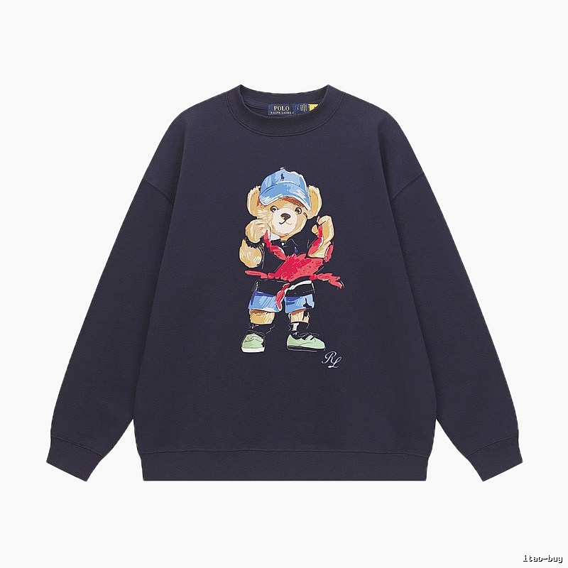 Ralph Lauren bear print navy blue sweatshirt
