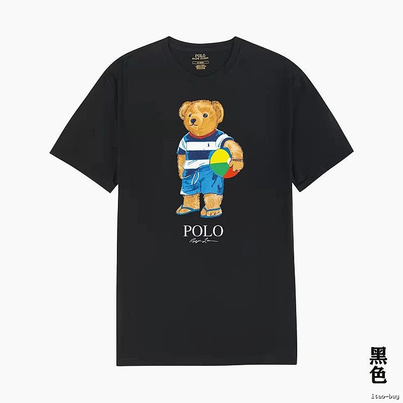 Ralph Lauren bear - style black T - shirt