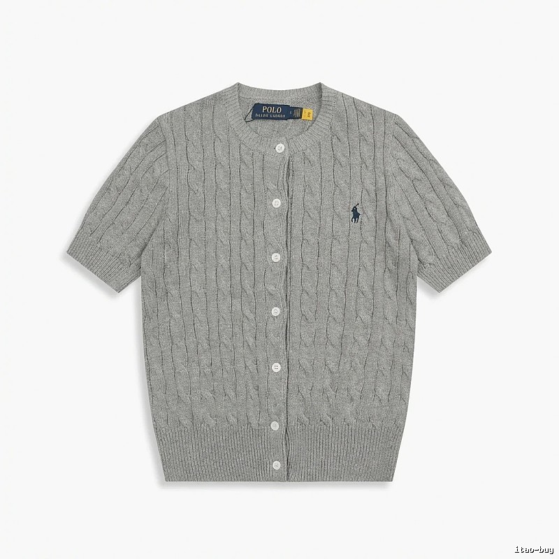 Ralph Lauren knitted retro-style grey cardigan
