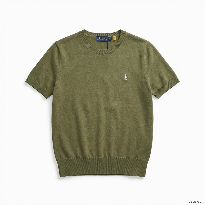 Ralph Lauren Polo Series Simple Style Olive Green Knitwear