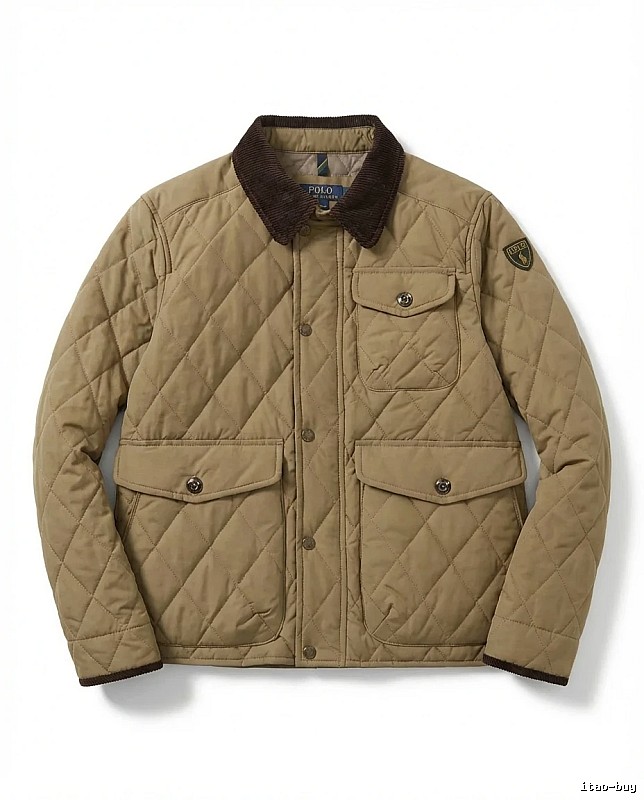 Ralph Lauren quilted retro-style khaki coat