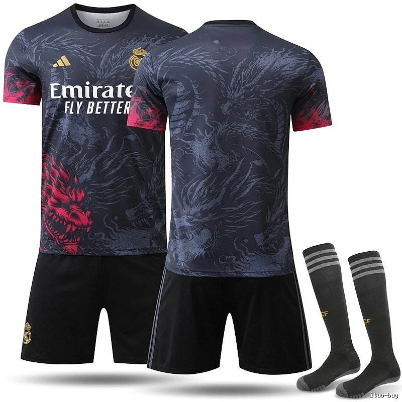 Real Madrid Dragon Pattern Trendy Jersey
