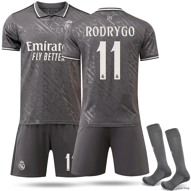 Real Madrid retro-style dark grey jersey