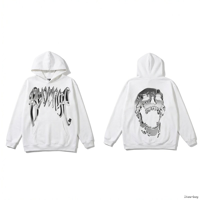 Revenge Skull Trendy Cool White Hoodie
