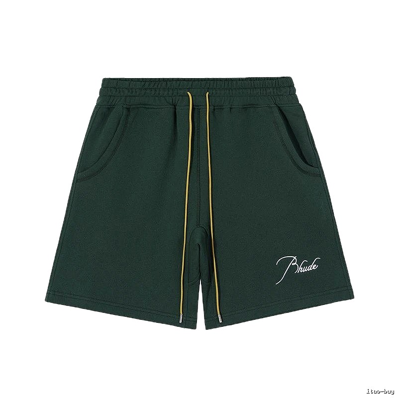 RHUDE casual style dark green shorts