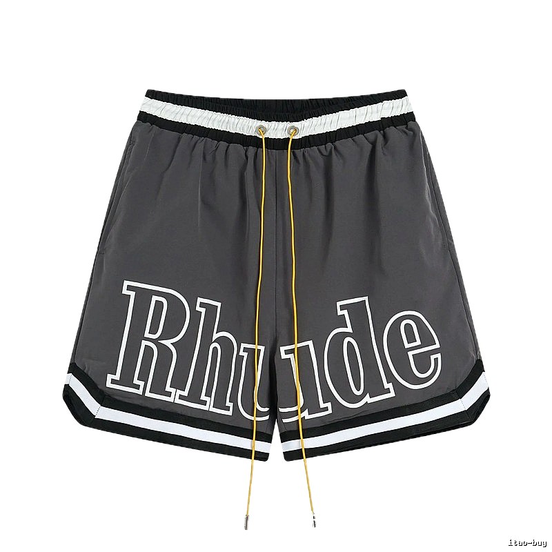 RHUDE letter - style grey shorts