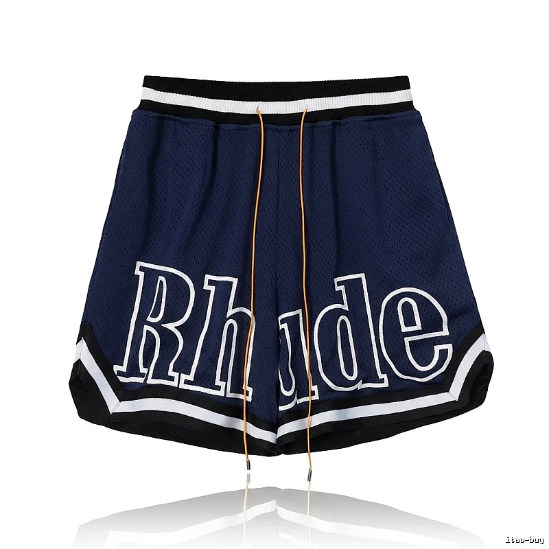 RHUDE sporty dark blue shorts