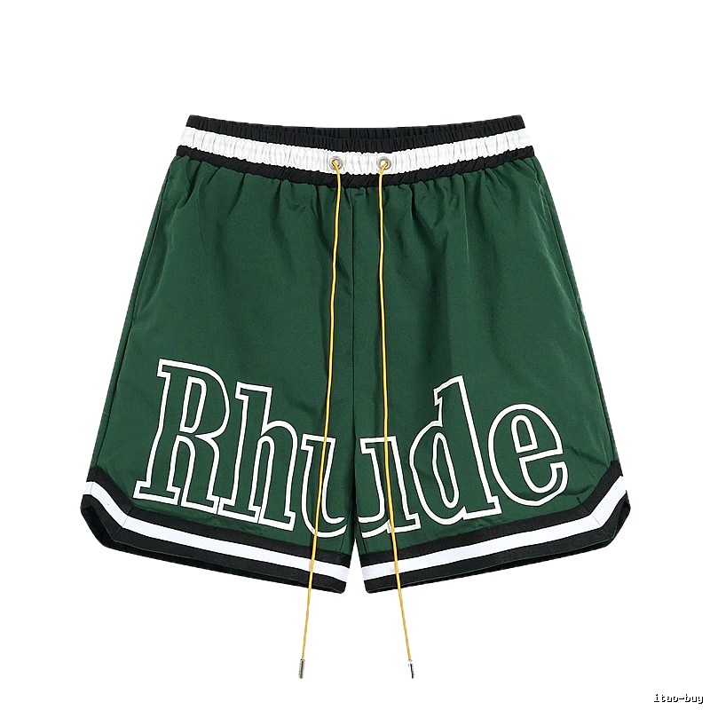 RHUDE sporty dark green shorts