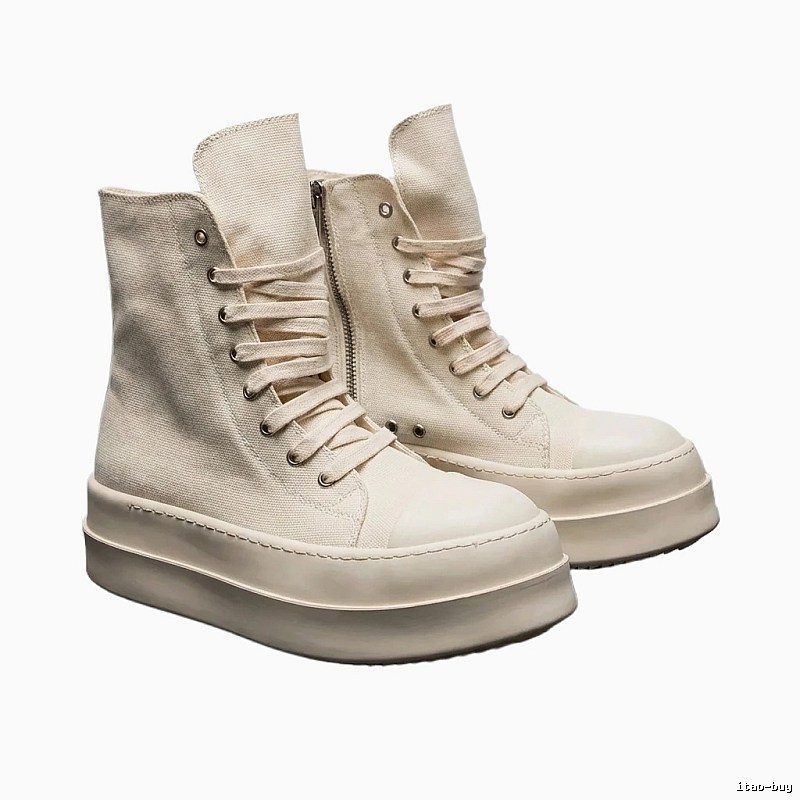 Rick Owens high-top retro-style white boots