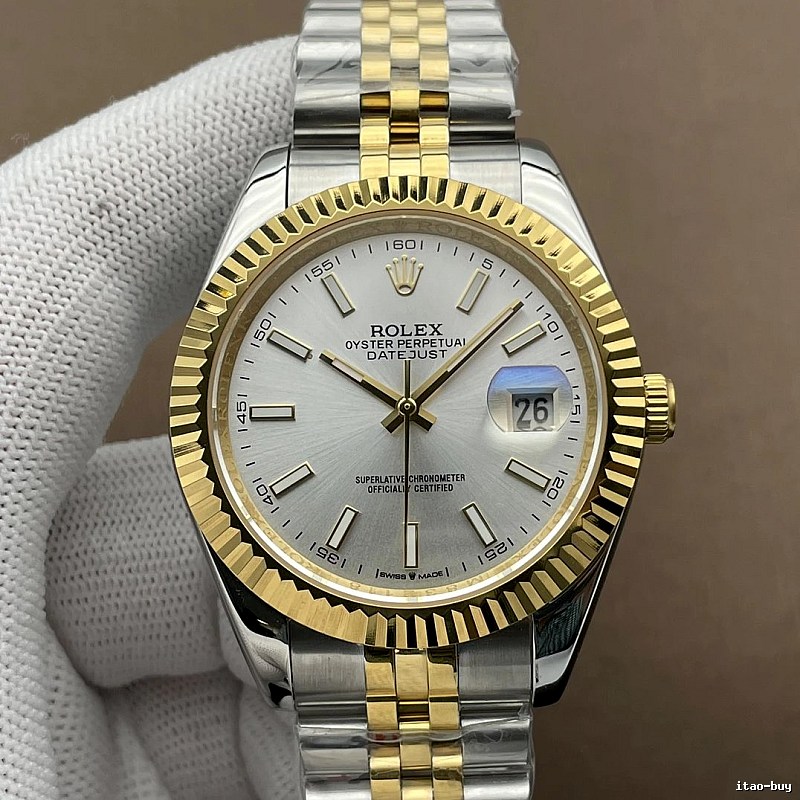 Rolex Watch with Two-tone Datejust-style Bracelet Watch Detail