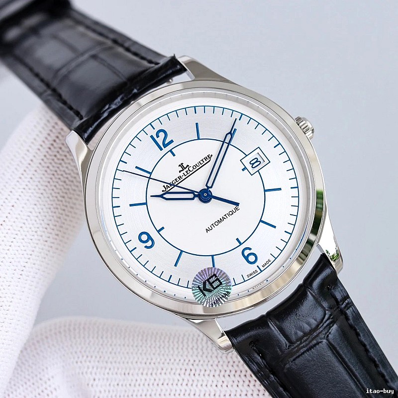 Silver And White Jaeger-LeCoultre Automatic Dress Watch for smart-casual