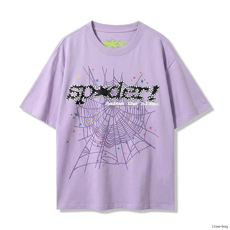 Sp5der Cobweb Style Light Purple T-shirt