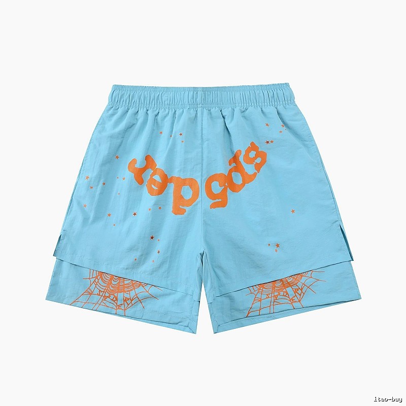 Sp5der trendy and cool light blue shorts