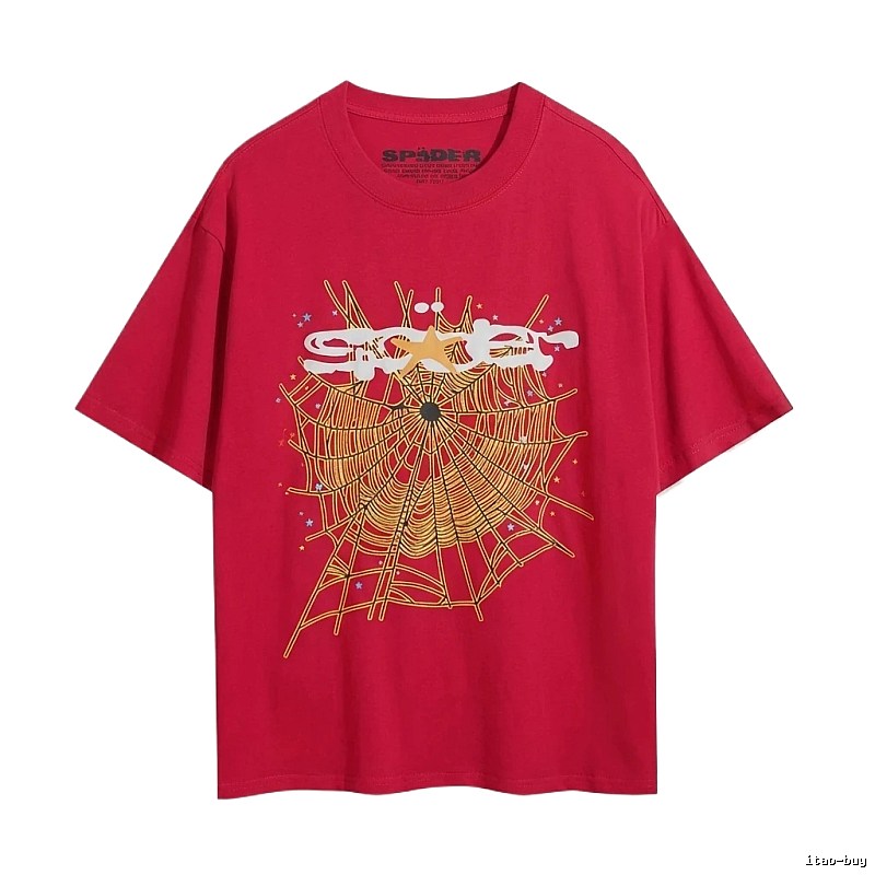 Sp5der Trendy Style Red T-shirt