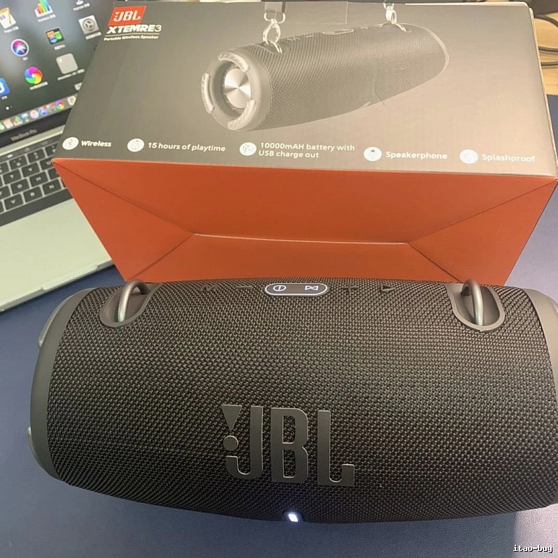 Speaker by JBL with Black Cylindrical JBL Portable Speaker