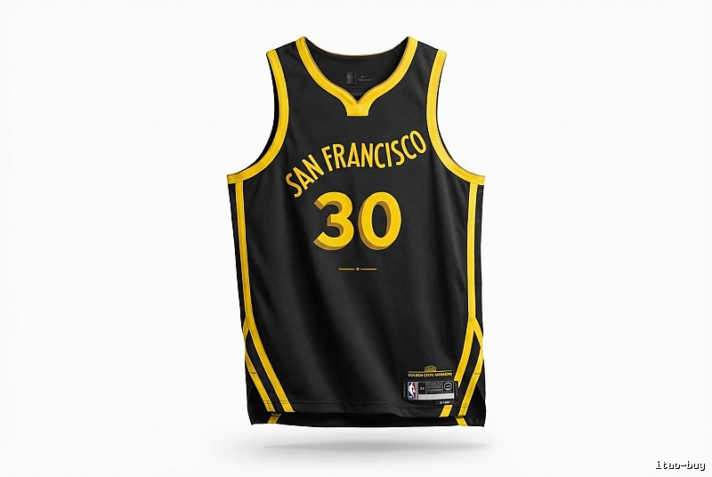 Stephenen Curry's black and yellow Warriors-style jersey