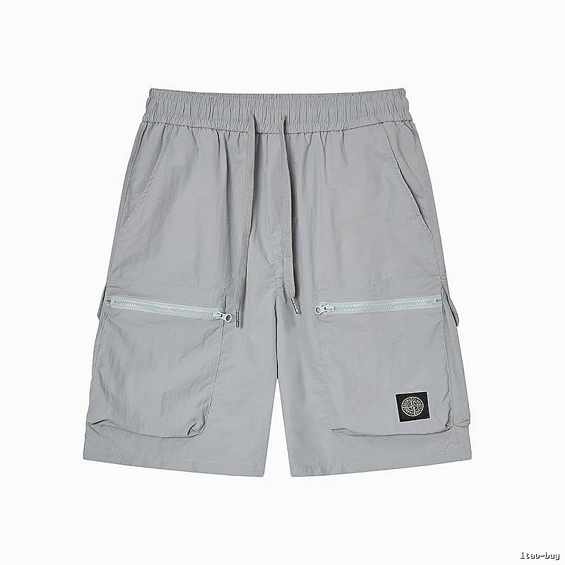Stone Island Badge Street Style Light Grey Cargo Shorts