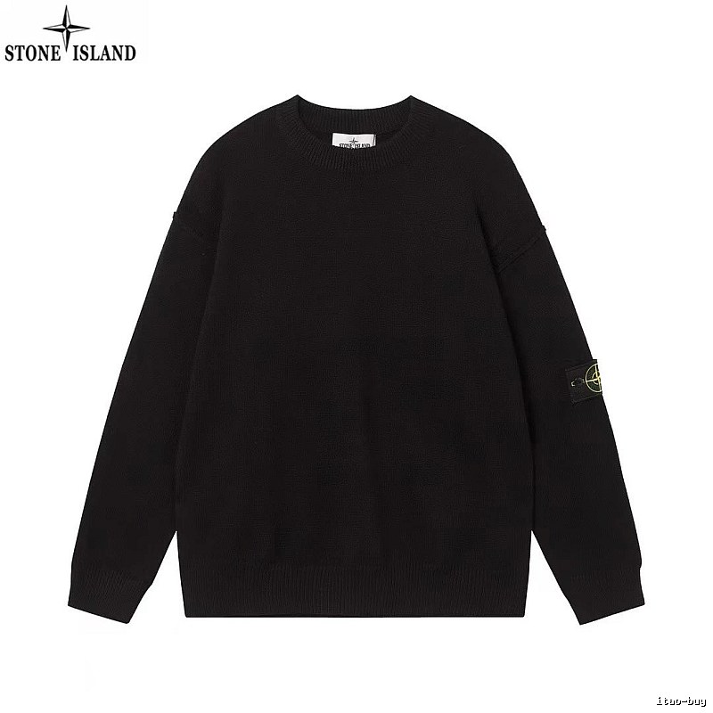 Stone Island Black Crewneck SweatShirt Travel Styling
