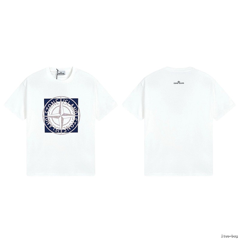 Stone Island Compass Collection Street Style White T-Shirt