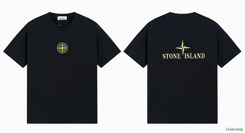 Stone Island Compass Series Streetwear Black Short Sleeve T-Shirt