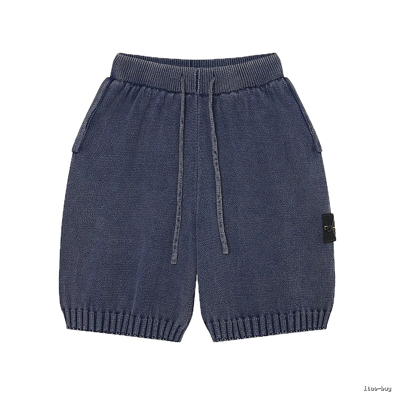 Stone Island Knit Casual Style Navy Blue Shorts