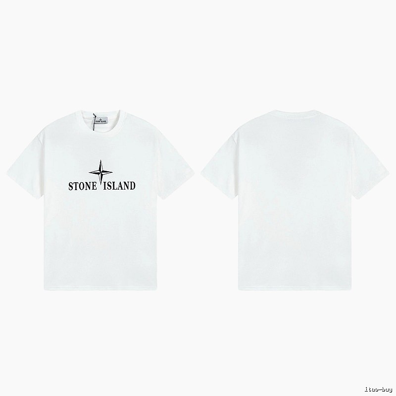 Stone Island Printed Street Style White T-Shirt