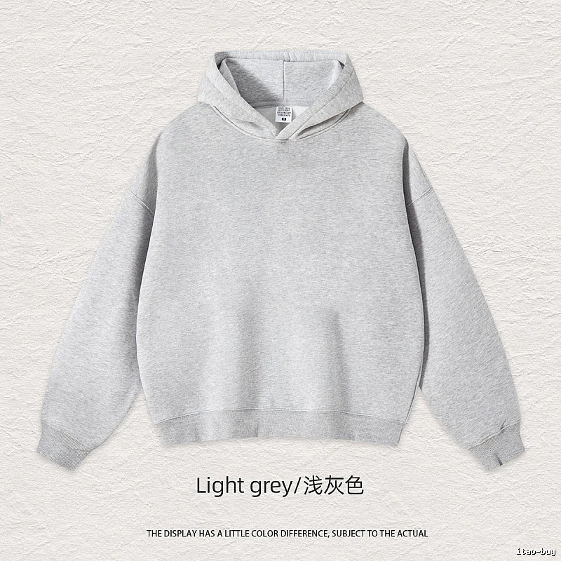 Streetwear Blank pullover hoodie Black Minimal A with Logo Accent