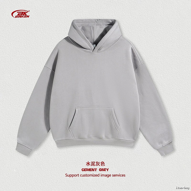 Streetwear Pullover hoodie Navy Blank Kangaroo with Practical Shape