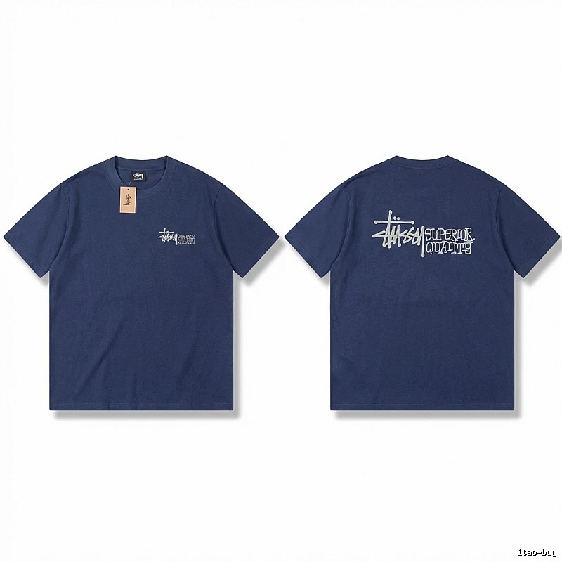 Stussy basic casual dark blue T-shirt