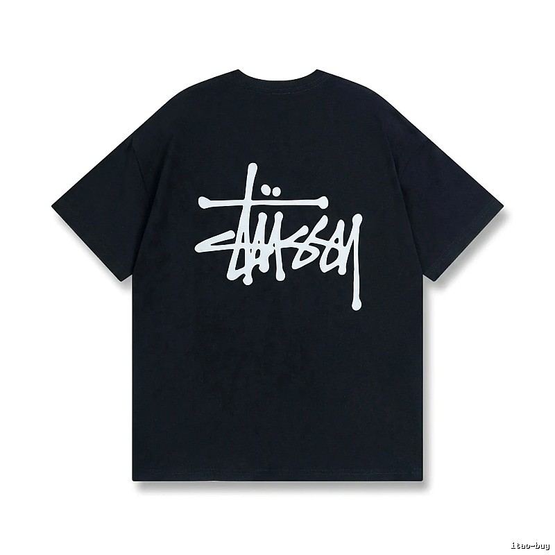 Stussy basic street style black T-shirt
