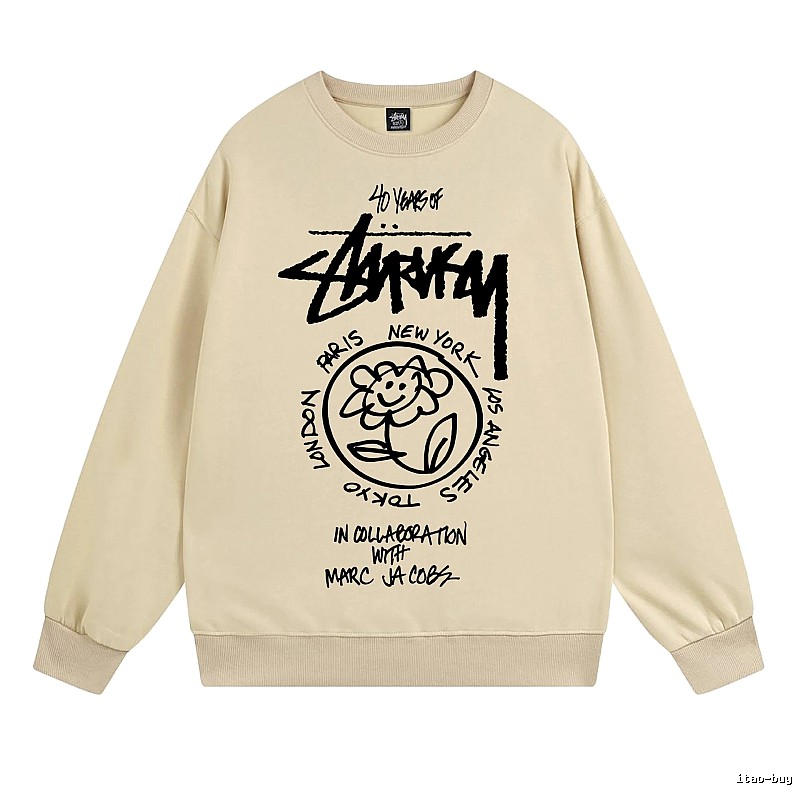 Stussy Beige Style 539 Graphic SweatShirt Travel Pack