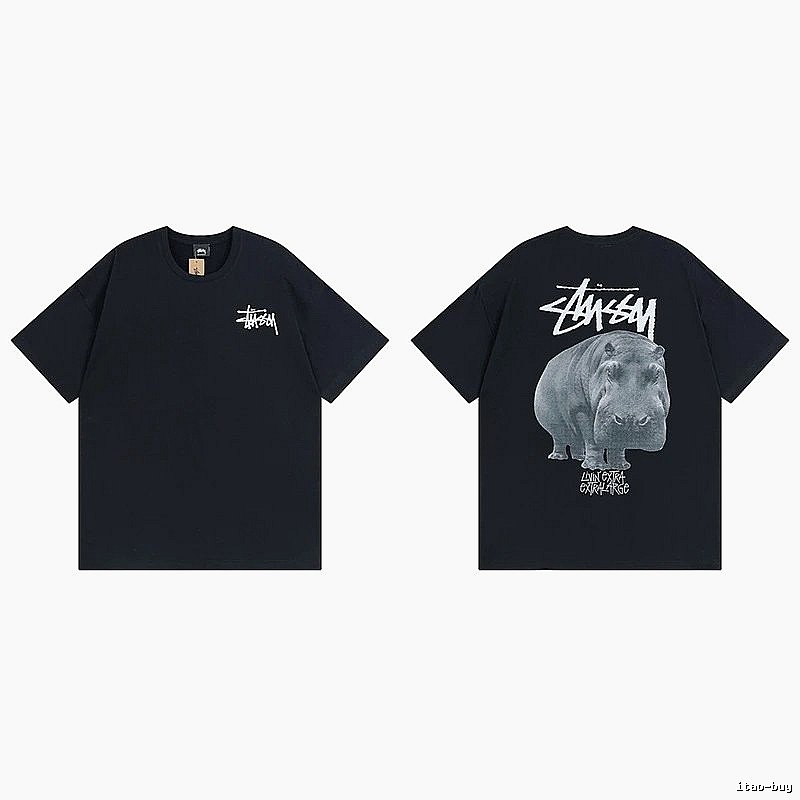 Stussy Black Spider Graphic T-Shirt Match Day Logo
