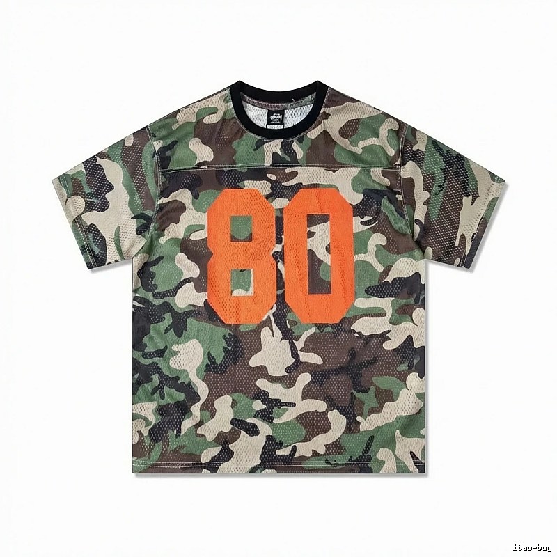 Stussy camouflage-style short-sleeve with the number 80