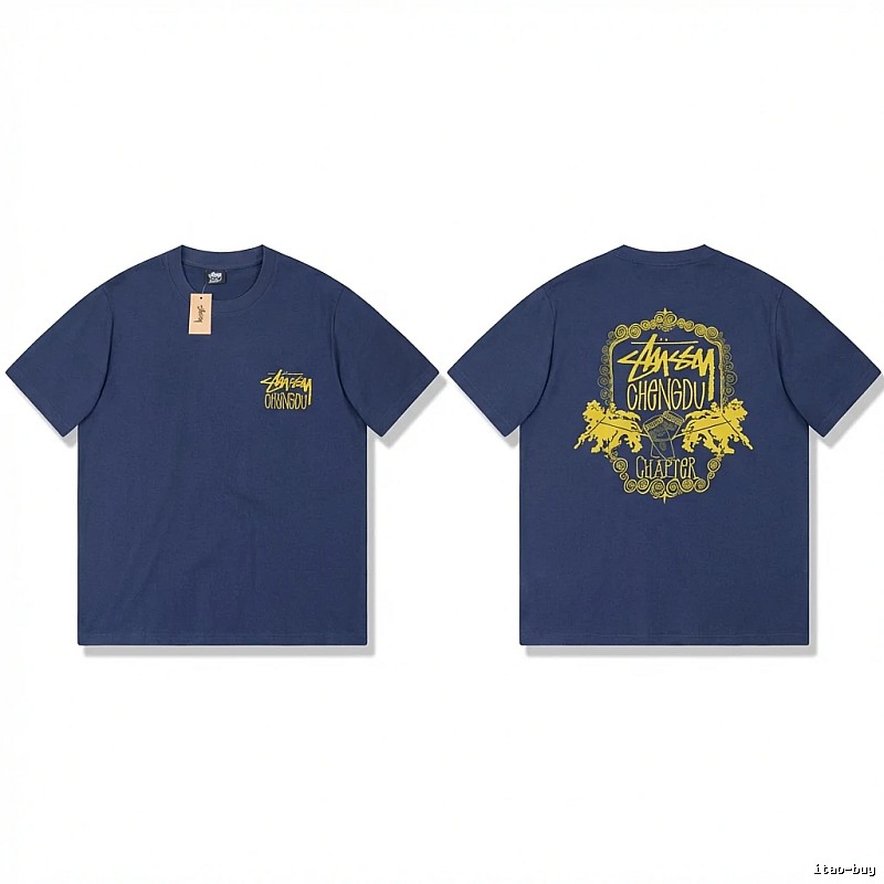 Stussy Chengdu Series Deep Blue Trendy T-shirt