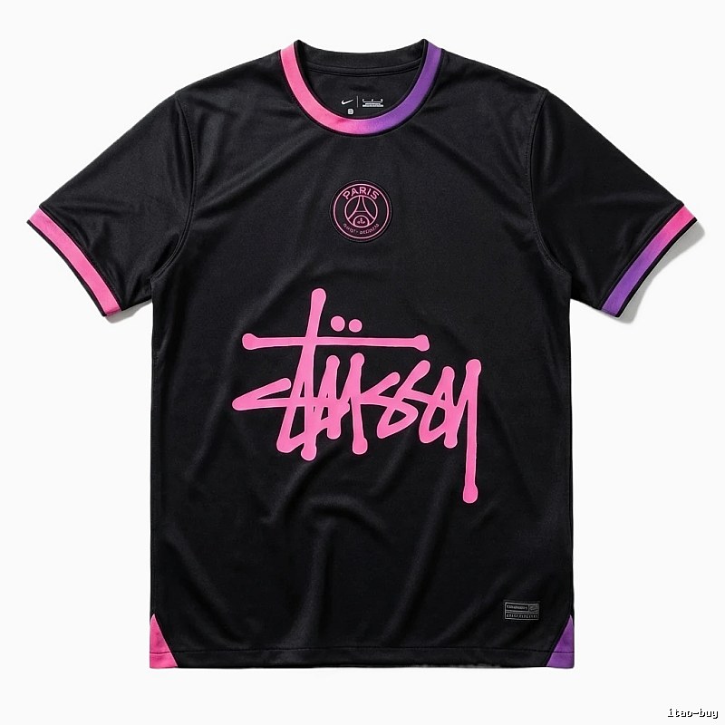 Stussy Co-branded Graffiti-style Black T-shirt