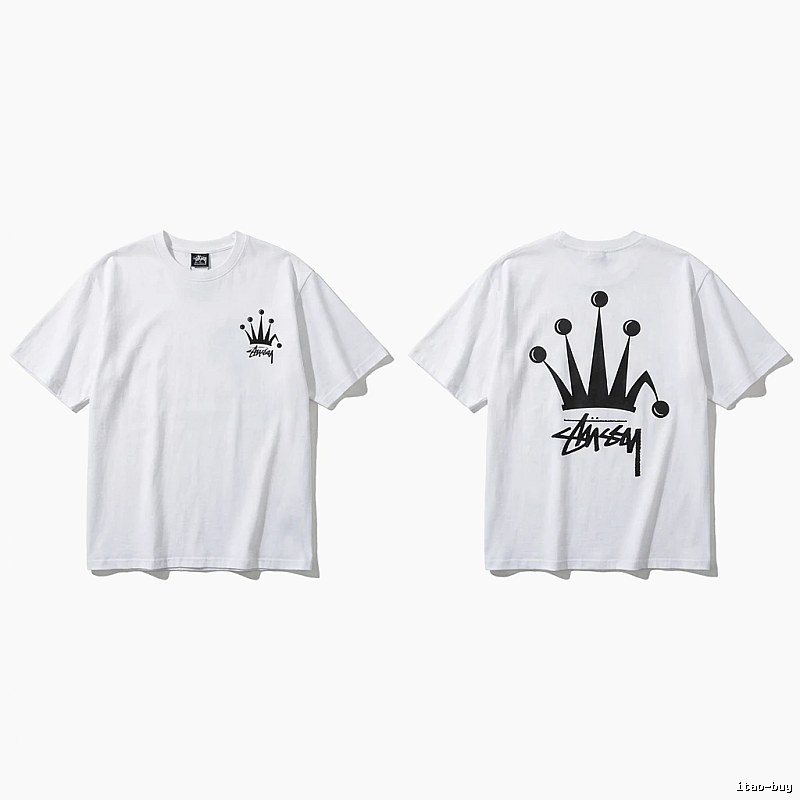 Stussy Crown Trendy Brand White T-shirt