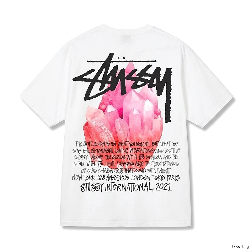 Stussy Crystal Print Style White T-shirt