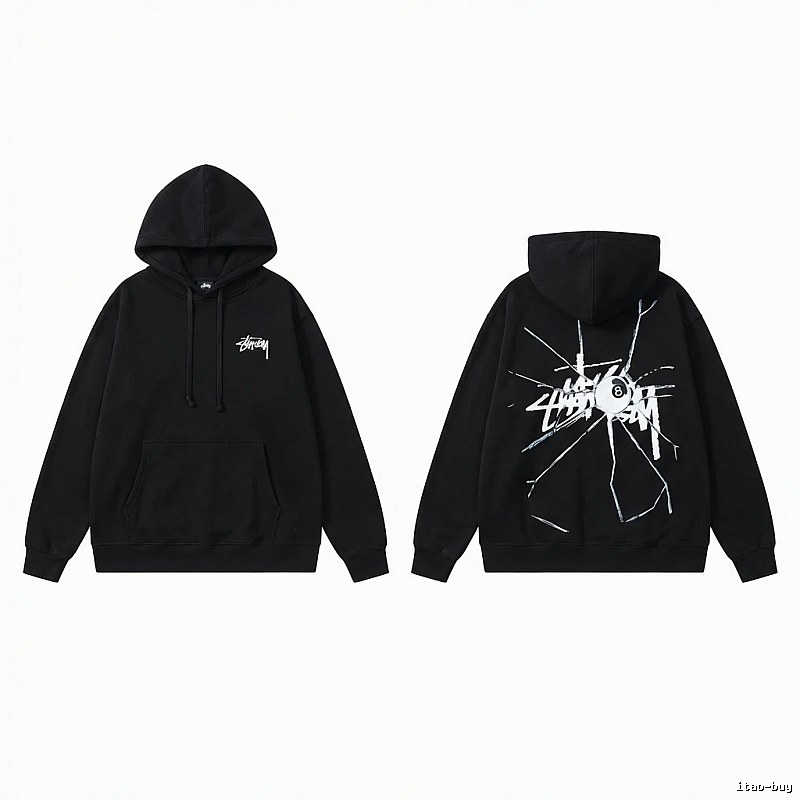 Stussy dark style black hoodie