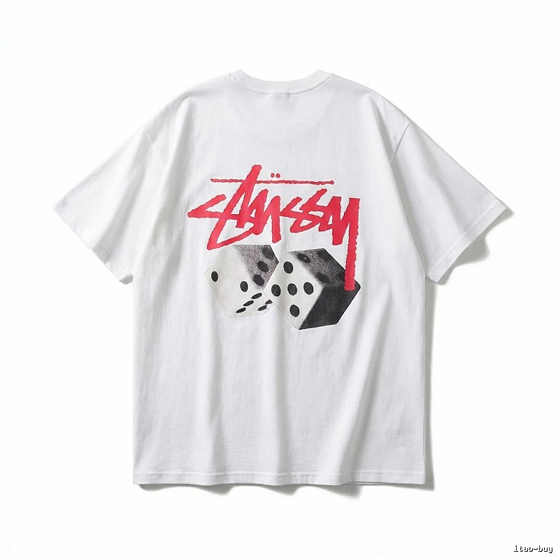Stussy Dice Print Trendy Brand White T-shirt