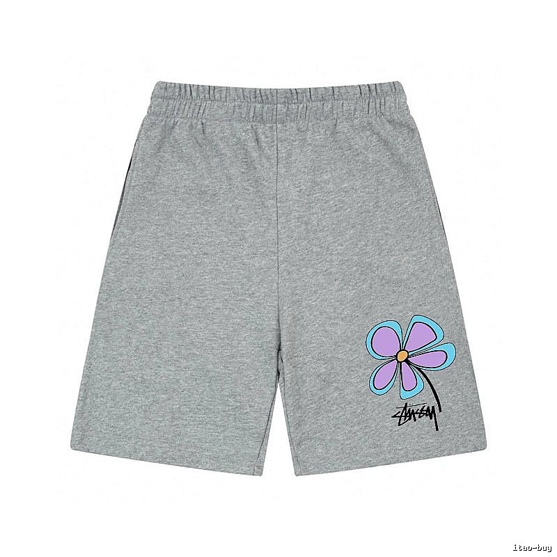Stussy floral-style gray shorts